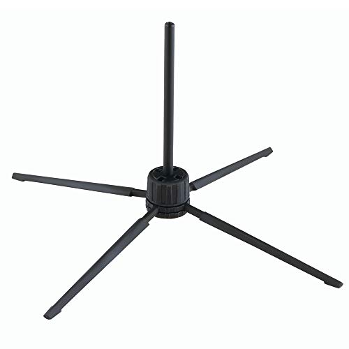K&M 15252 Supporto Per Flauto Boehm E Di Traverso, In Plastica Nera - Con Quattro Piedini, Pieghevole, Peso Di Soli 80 Grammi