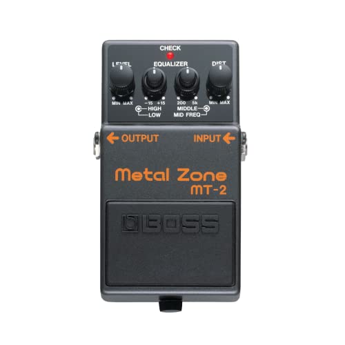 Boss Mt-2 Pedale Effetti Classic Metal Zone | Distorsione High-Gain Leggendaria Per Chitarra E Basso | Circuito Di Gain A Due Stadi | Eq Attivo A Tre 