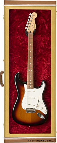 Fender Guitar Display Case - Tweed Show-Case Per Chitarra Elettrica - Con Finestra Di Visualizzazione - Colore Tweed / Fodera In Peluche In Rosso