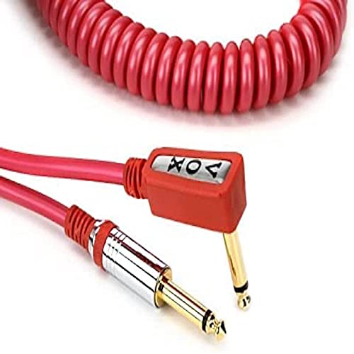 Vox Vcc090Rd 29.5-Feet Vintage Coiled Right Angle Stereo Guitar Instrument Cable, Red (Japan Import)