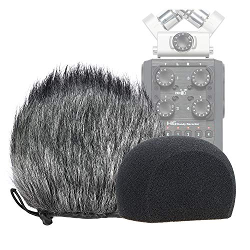 Muffola E Schiuma Per Parabrezza H6 Per Zoom H6 Parabrezza Per Microfono Portatile Per Interni Antivento Per Esterno Di Youshares (Pacchetto 2)