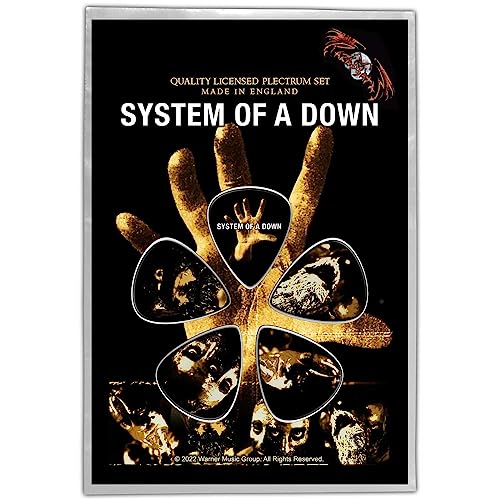 System Of A Down Plettro Hand Misura Confezione 5 (Taglia Unica) (Nero, Giallo)