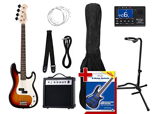 Rocktile Groover'S Pack Pb E-Bass Set Ii Sunburst + Tuner+ Supporto