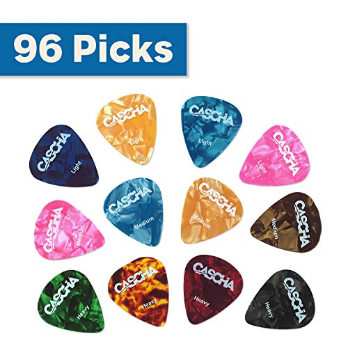 Cascha 96 Plettri Per Chitarra, Chitarra Acustica Classica, Chitarra Elettrica, Ukulele, Basso, Pick Set, Accessori