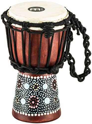 Meinl Percussion Hdj8-Xxs - Mini Djembe In Legno, Serie Headliner, Tiraggio A Corde, Diametro 4,5" (11,4 Cm), Motivo Floreale