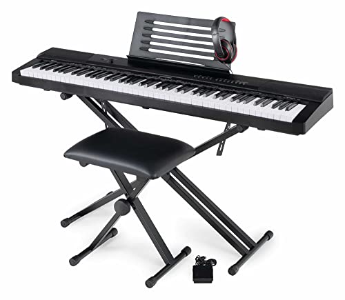 Mcgrey Sk-88 Pianoforte Digitale Super Kit - Tastiera Principiante In Look Pianoforte Da Palco Con 88 Tasti - 146 Suoni - Include Pedale Sustain, Supp