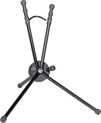 K&M 14340 Stand Per Sassofono Saxxy Nero, In Alluminio - Taglia Compatta Xxs - Hauteur 30 Cm - Trasporto Possibile Nel Baffle