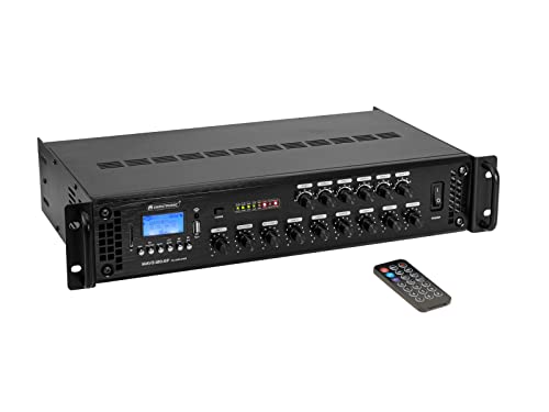 Omnitronic Mavz-120.6P - Amplificatore Di Miscelazione Ela A 6 Zone, Lettore Mp3 & Ir-Fb, Zone Regolabili, 120 W