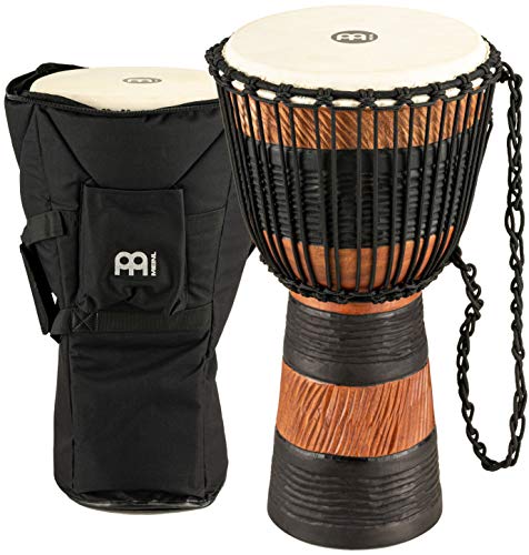 Meinl Percussion Adj3-M+Bag - Djembe, Collezione Earth Rhythm, Misura Media (10"/25,4 Cm), Custodia Inclusa, Colore: Marrone