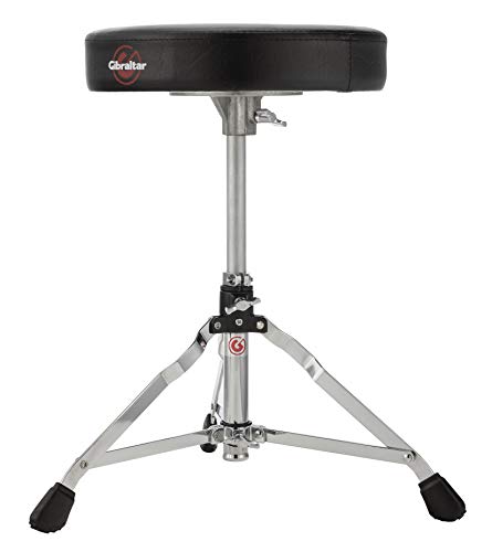 Sgabello A Tamburo Gibraltar Serie 5000 (Diametro Del Sedile Rotondo: 33 Cm, Sedile In Vinile, Blocco Di Memoria, Regolazione In Altezza Infinita, Pie