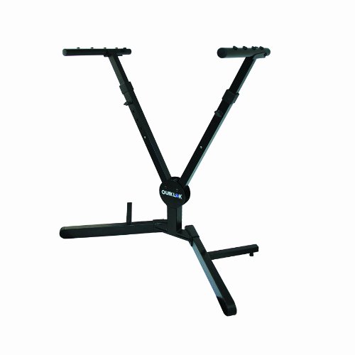 Quik Lok - Qly/40 Supporto Per Tastiera A "Y" Con Borsa, Supporto A Singolo Sostegno Qly/40, Regolabile In Atezza, Colore Nero