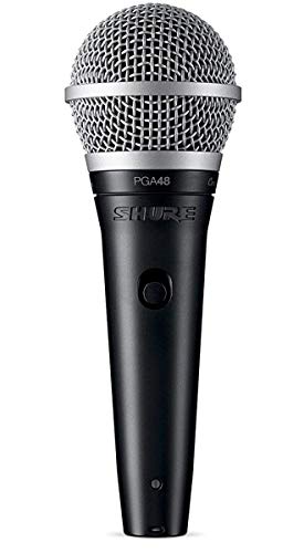 Shure Pga48 Microfono Dinamico-Microfono Portatile Per Voce Con Modello Di Raccolta Cardioide, Interruttore On/Off, Connettore Xlr A 3 Pin, Cavo Xlr-Q