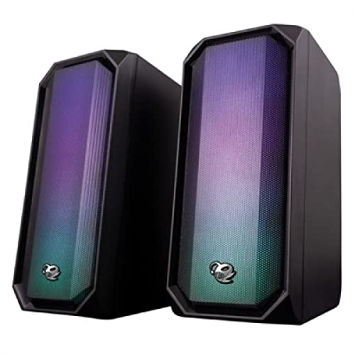 Coolbox Deepgaming R205 - Altoparlanti Per Computer Gaming 2.0, 6 W Rms, 6 Modalità Di Illuminazione Rgb, Ingresso Jack 3,5 Mm E Bluetooth 5.0. Altopa