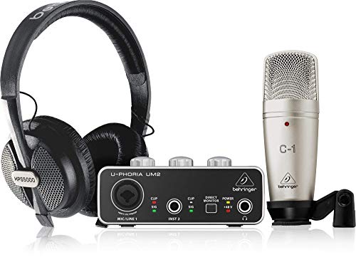 Behringer U-Phoria Studio Pacchetto Completo Di Registrazione/Podcast Con Interfaccia Audio Usb, Microfono A Condensatore, Cuffie Da Studio E Altro