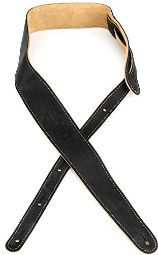Fender, Road Worn Leather Guitar Strap, Tracolla Per Chitarra, Pelle, Larghezza: 5Cm, Finitura: Nero