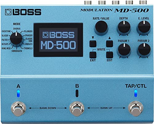 Boss Md-500 Modulation Pedal, 12 Modalità E 28 Tipi Di Modulazione, Suono Di Qualità Da Studio Con Conversione Ad/Da A 32-Bit