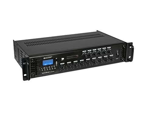 Omnitronic Mavz-360.6P - Amplificatore Di Miscelazione Ela A 6 Zone, Lettore Mp3 & Ir-Fb, Zone Regolabili, 360 W