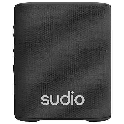 Sudio S2 Nero, Altoparlante Bluetooth Con Suono Forte E Bassi Profondi, Lunga Durata Di Riproduzione Ipx5 Impermeabile Bluetooth 5.3 Tws Accoppiamento