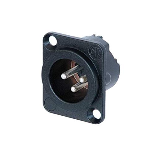 Neutrik Nc3Md-Lx-Ha-Bag Xlr Chassis, Serie Dlx Crimp, 3 Poli Maschio, Colore Nero, Contatti Argento