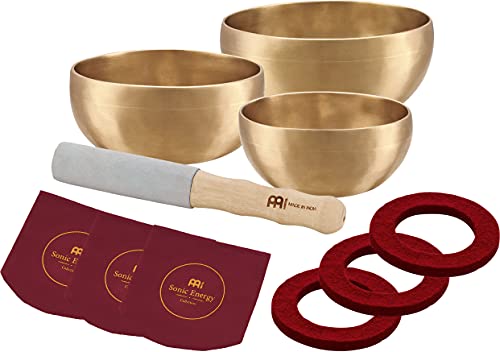 Meinl Sonic Energy Singing Bowls, Singing Bowls Set, Universal Series Set, Composto Da 3 Campane Tibetane, Sb-U-1500