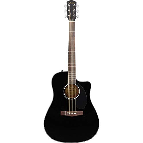 Fender Chitarra Acustica Dreadnought Fender Cd-60Sce, Tastiera In Noce, Nera