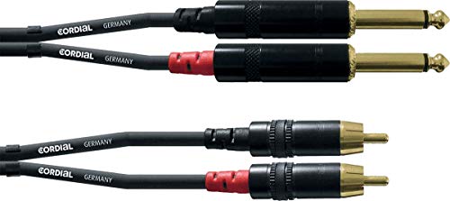 Cordial Cfu 6 Pc Cavo Di Interfaccia E Adattatore 2X Cinch 2X Plug 6.3Mm Nero