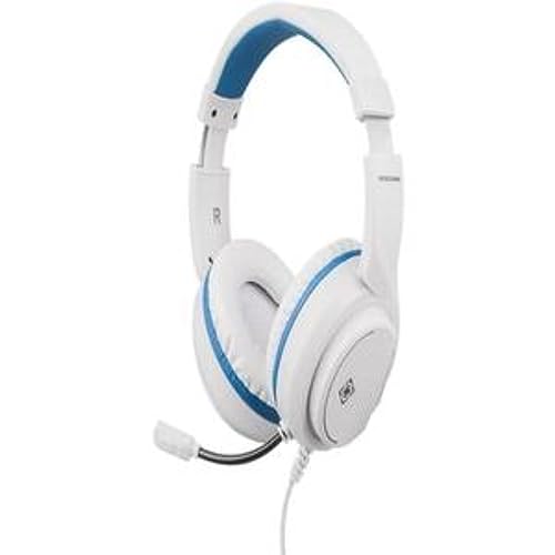 Deltaco Gam-127-W Cuffia Cablato Casco Gaming Blu, Bianco