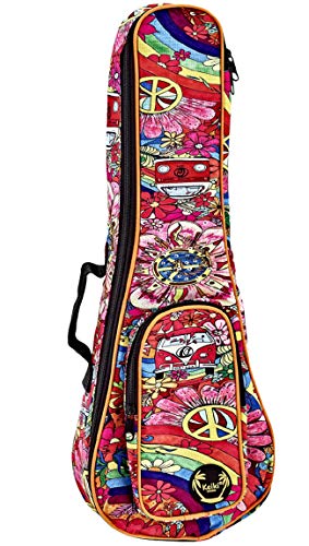 Ortega Guitars Kub-68-Cc Borsa Da Trasporto Con Spallacci Per Ukulele Da Concerto, Peace 68