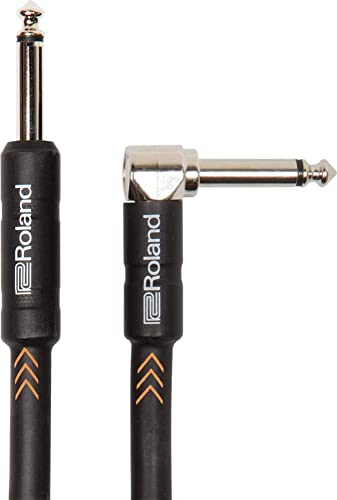 Roland Black Series Instrument Cable,Angled/Straight 1/4" Jack - Ric-B15A, Length: 15Ft / 4.5M