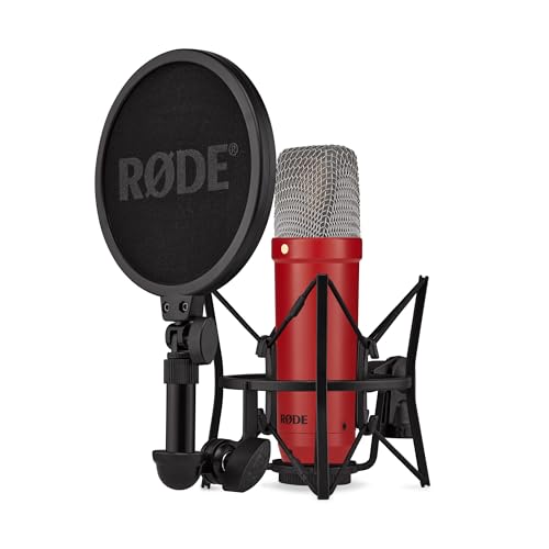 Røde Nt1 Signature Series Microfono A Condensatore A Grande Diaframma Con Shock Mount, Filtro Antipop E Cavo Xlr Per Produzione Musicale, Registrazion