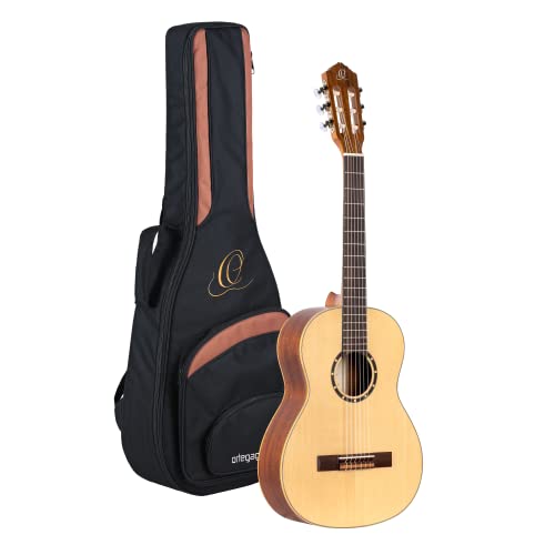 Ortega Guitars Chitarra Concerto Misura 3/4 - Serie Family - Include Gig Bag - Top In Mogano/Abete (R121-3/4)