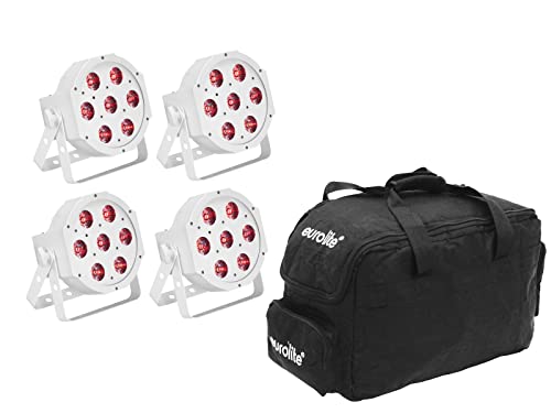 Eurolite Led Sls-7 Bianco Led Uplighter Par Hex 7 X 10W Bundle Incluso Sacchetto