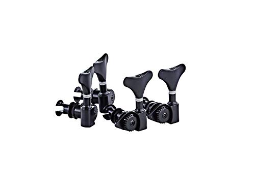 Ortega Otmub-Gb - Set Di Meccaniche Per Ukulele Basso, Aperte, Colore: Nero Lucido