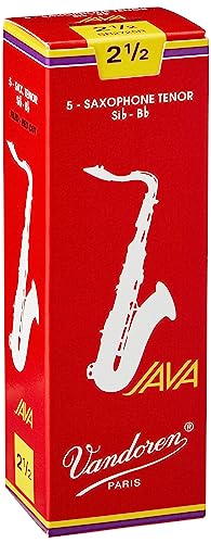 Vandoren Sr2725R Java 5 Ance Per Sassofono Tenore, Forza 2,5, Rosso