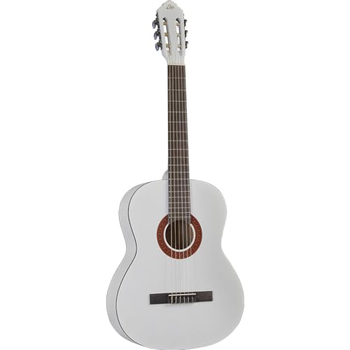 Eko Guitars - Cs-10 White, Chitarra Classica Serie Studio Scala 4/4, Top In Tiglio, Fasce E Fondo In Tiglio Laminato, Manico E Tastiera In Betulla, Cu