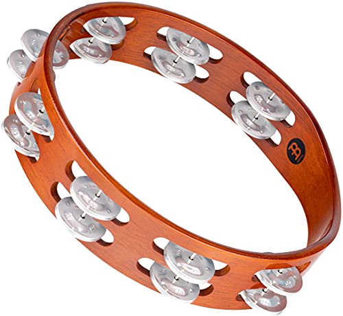 Meinl Percussion Ta2A-Ab - Tamburello In Legno Con Fila Doppia Di Sonagli D'Acciaio Nel Telaio, Diametro: 25,40 Cm/10'', Colore Marrone African