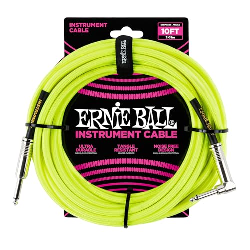 Ernie Ball, Cavo Per Strumenti, 3,05 M, Giallo Neon