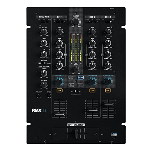 Reloop Rmx-33I - Mixer Dj Scratch / Battle Con 3 + 1 Canali E Effetti Colorati Sonori Integrati - Eq A 3 Bande (Kill/Classic) E Compatibilità Innofade