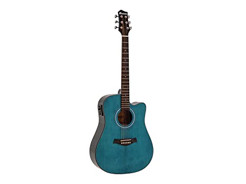 Dimavery Stw-90 Chitarra Western, Crystal Blue