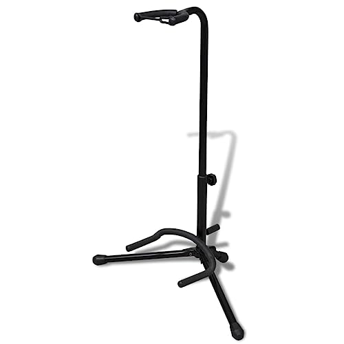 Vidaxl Postazione Per Chitarra Regolabile E Pieghevole Supporto Per Chitarra Singola Stand Strumenti Musicali Regolabile Nero In Acciaio