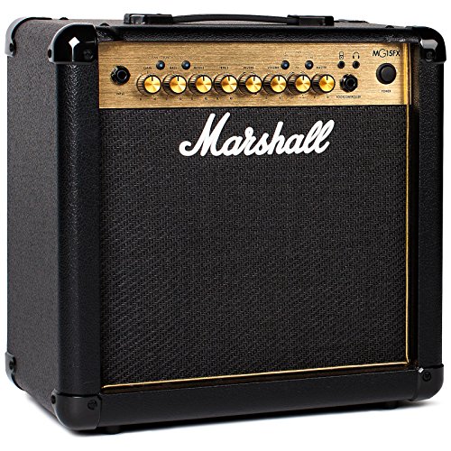 Marshall Mg15Gfx Amplificatore Combo Per Chitarra Con Effetti Incorporati, Amplificatore Per Esercizi Adatto Per Chitarra Elettrica, Nero E Oro