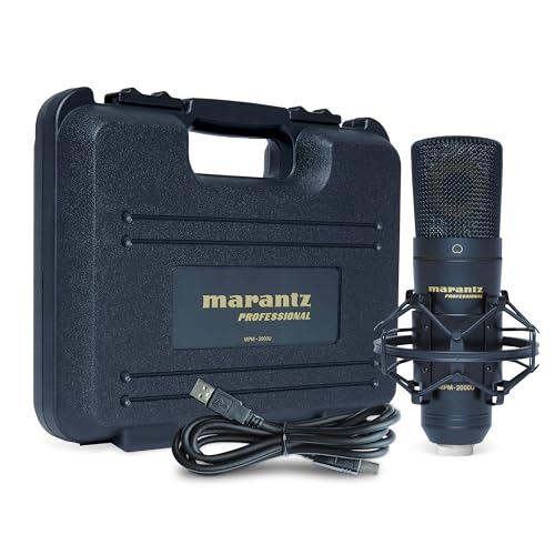 Marantz Professional Mpm-2000U - Microfono A Condensatore Pc Usb Per Registrazione, Podcast & Gaming – Con Sospensione Elastica, Cavo Usb E Custodia