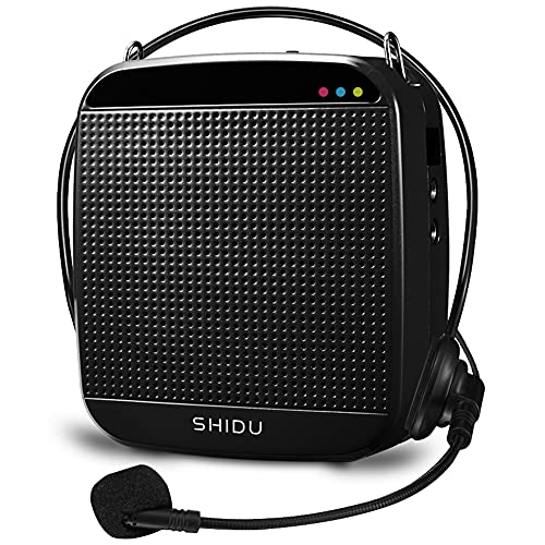Amplificatore Vocale Portatile 15W, Shidu Amplificatore Voce Mini Cassa Con Cuffia Microfono Cablata Ricaricabile Microfono E Sistema Altoparlante Pa