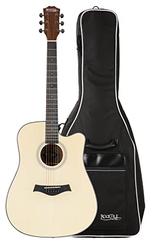 Rocktile Wsd-101C Nt Chitarra Acustica Folk, Dreadnought Set Con Custodia Semirigida