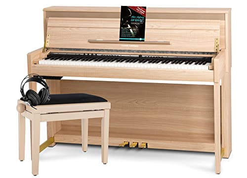Classic Cantabile Up-1 La Pianoforte Verticale Digitale - 88 Tastiera Pesata - Pianola Musicale Con Usb, Midi, 256 Polifonia, 40 Voci - Piano Digitale