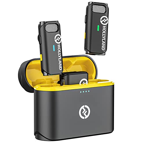 Hollyland Lark M1 Microfono Wireless Lavalier Con Charging Case Dual-Channel 200 Metri 8H Lapel Mic Per Iphone Dslr Camera Youtube Video Recording Liv