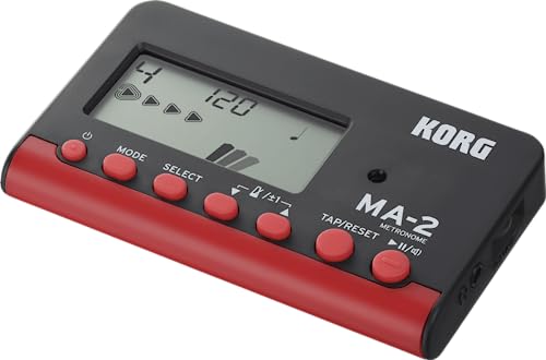Korg Ma-2 Lcd Metronomo Digitale Compatto, Nero/Rosso