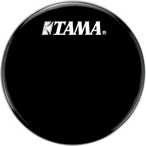 Tama Bass Drum Front Head Bk22Bmws, 22", Black, W/Logo - Pelle Del Tamburo Basso