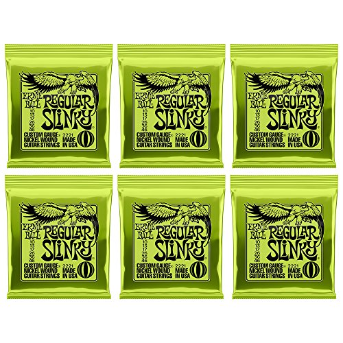 Ernie Ball, Regular Slinky Nickel Wound, Corde Per Chitarra Elettrica, Confezione Da 6, Diametro 10-46