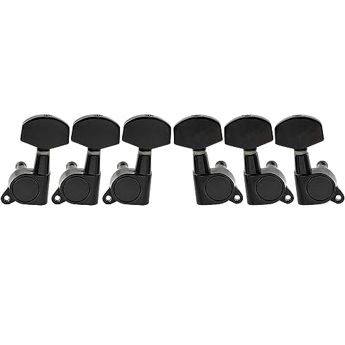 Musiclily Pro L3+R3 Guitar Tuners Meccaniche Tuning Pegs Machine Heads Per Chitarra Elettrica Acustica Tipo Les Paul, Big Button Nero